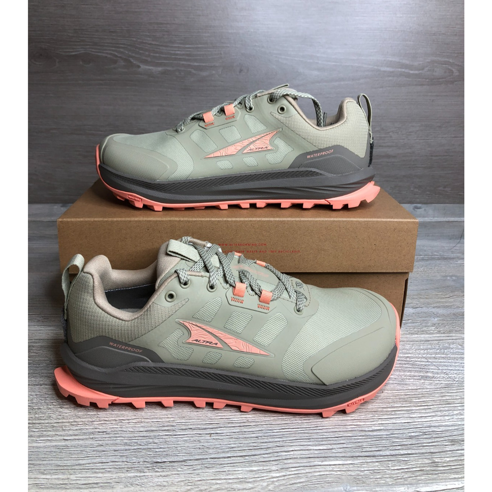 Altra Lone Peak 9 Waterproof Low Women’s Size 8 Trail Running Shoes Taupe